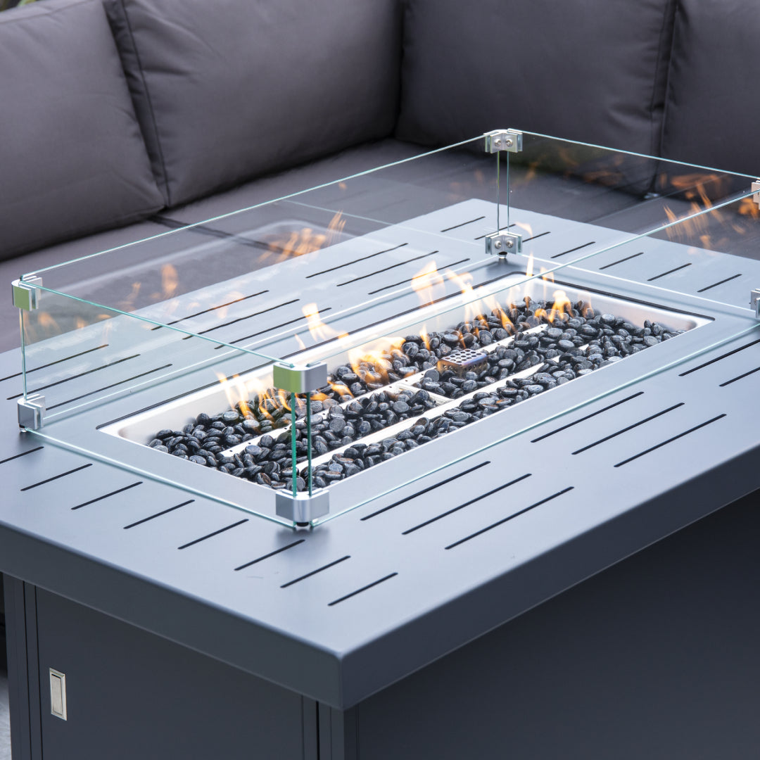 Singapore Aluminum Outdoor Gas Firepit Table