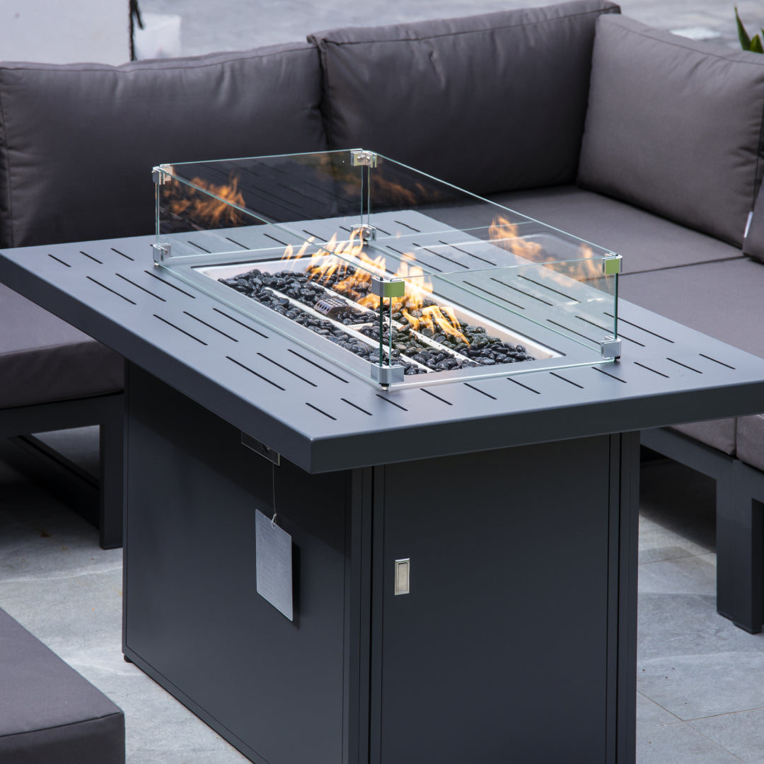 Singapore Aluminum Outdoor Gas Firepit Table