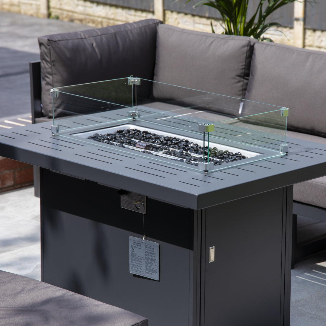 Singapore Aluminum Outdoor Gas Firepit Table