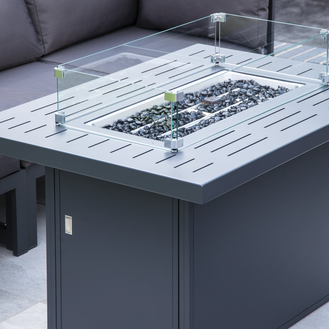 Singapore Aluminum Outdoor Gas Firepit Table