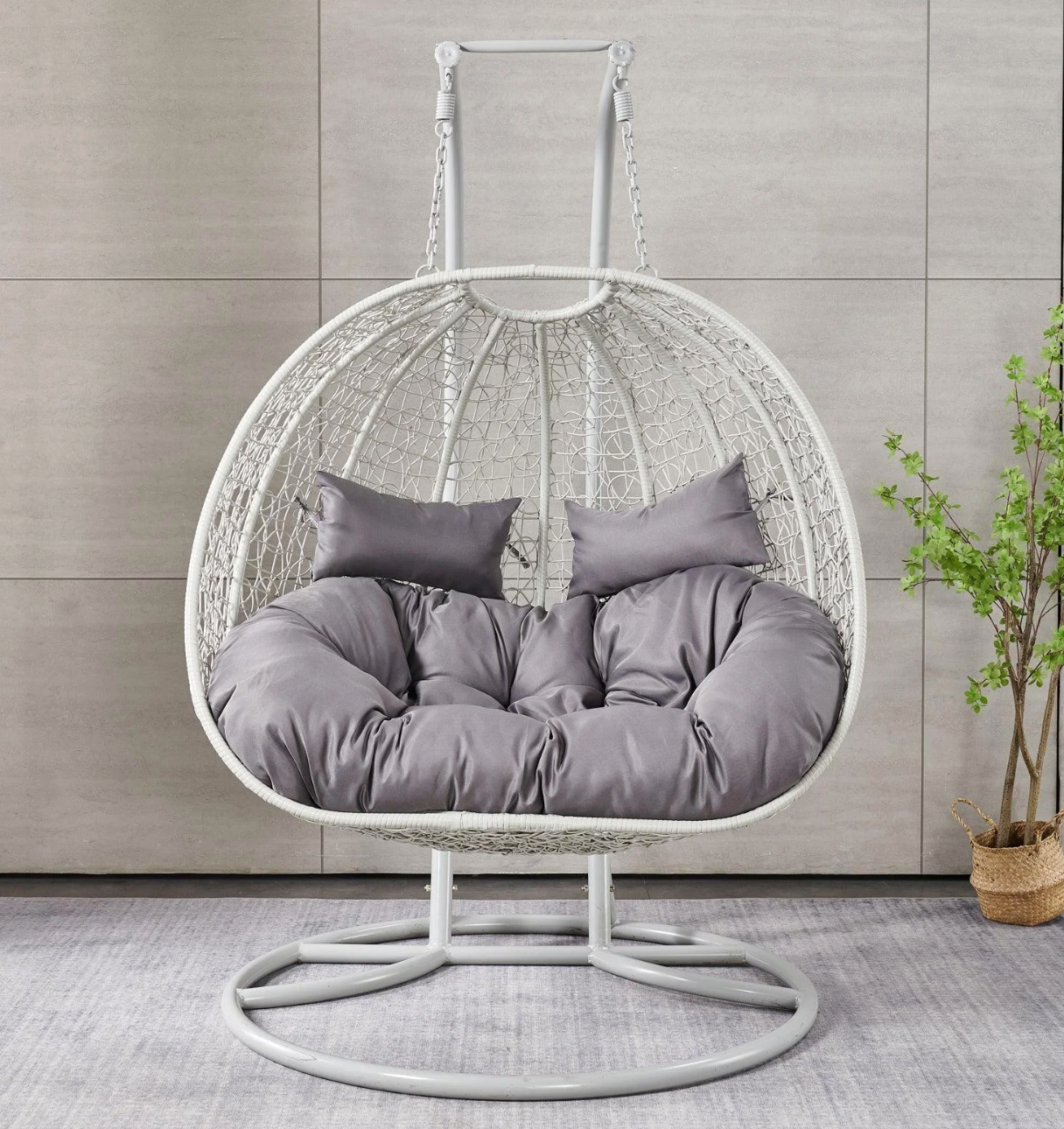 Grey double egg online chair