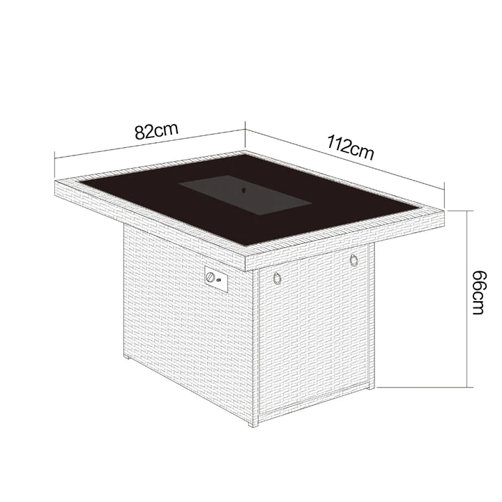 Singapore Aluminum Outdoor Gas Firepit Table