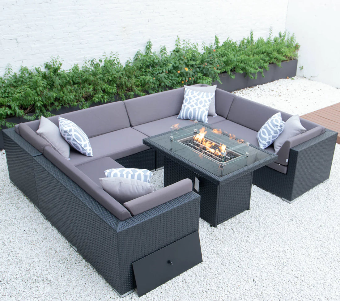 Hampton Patio Set With Or Without Firepit: Outdoor Luxury Garden Furniture