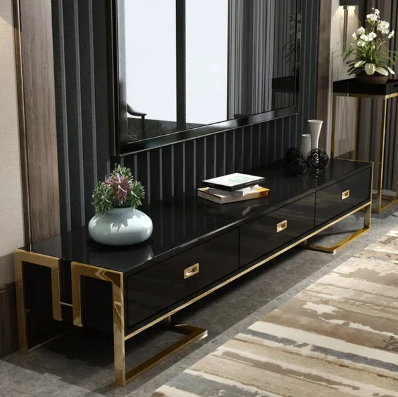 Black and hot sale gold media unit